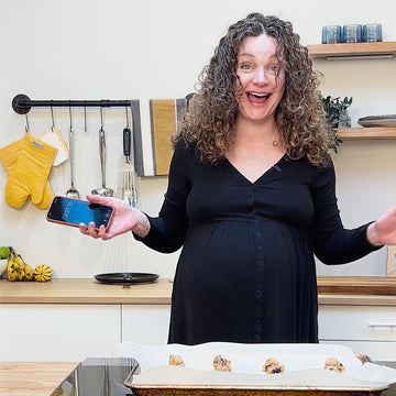 Anna Stockwell baking cookies in the Electra showroom